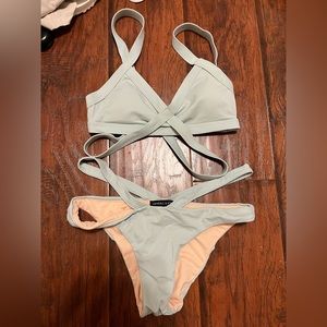 kendall and kylie blue strappy bikini size XS